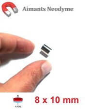 Lot aimant cylindre 8X10mm Très Puissant Neodyme N35 : Fixation, Magnet, Fimo...