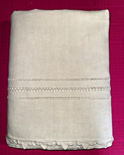 Ancien drap en lin, festonné