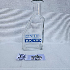 Ancienne CARAFE RICARD en verre Logo Bleu écriture Blanche - Bar - Bistrot - 70s