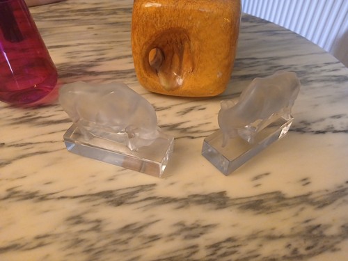 Lalique paire taureaux - lalique,
