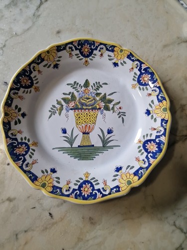 Assiette vieux rouen panier - rouen,