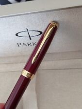 Rare Stylo Parker Sonnet Premier Burgundy Rollerball Pen 18K Goldplated Trim