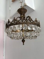 Ancien lustre plafonnier à pampilles