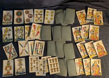 Old cow game, aluette, BP Grimaud, tax stamp 1890, blue back