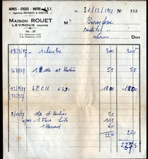 LEVROUX (36) CONCESSIONAIRE AGENCY PEUGEOT & DILECTA / MOTORCYCLE VEILS "ROUET" 1957