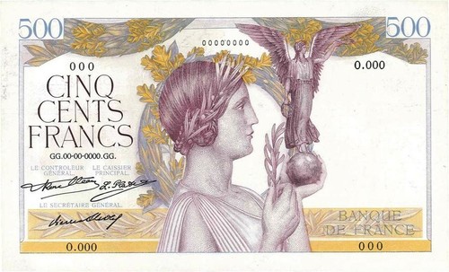 500 francs victoire type - francs,