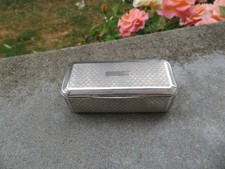 old silver box snuffbox hallmark minerva 75 gr engraved E Marshal