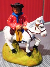 SANTON PROVENCAL old HORSE GUARDIAN signed P. FOUQUE AIX-EN-PROVENCE H: 6 cm