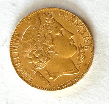 Beau Napoléon Or rare Monnaie de 20 Francs 1851 A. Cérès SUP pièce de collection