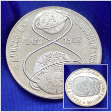 Médaille Pièce ARGENT Apollo 8 - 15g Silver 900  +  Sacoche