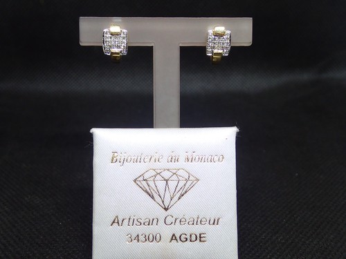 Boucle oreille or jaune - boucle, en