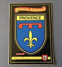 Rare Postcard Glossy Sticker Ephemera FRANCE Back Blason Adhesif Provence