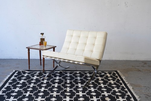 Mid century brown leather - mid,