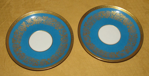 Sous tasses porcelaine bleu - 2,