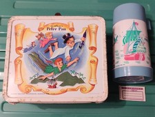 Lunch Box Walt Disney's Peter Pan - Aladdin Industries Avec Thermos Rare Metal
