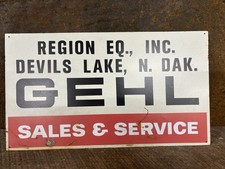 Vintage Gehl Sign Antique Tractor Silo John Deere Hay Cattle Cow Baler ND Barn