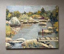 Rivière, huile sur toile