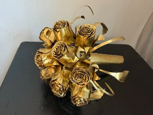 Bouquet fleurs laiton - bouquet,