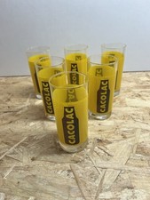 Lot Of 6 Yellow Cacolac Bar Collection Glasses