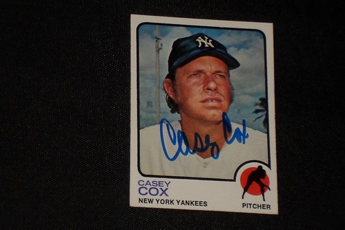 Casey cox 1973 topps signed - 1973,