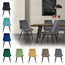 Chaises de salle à manger cuisine rembourrée velours/simili couleur au choix