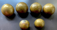 6 French Army AM & Cie GJ & F Paris 20mm & 10mm Gold Half Ball Buttons