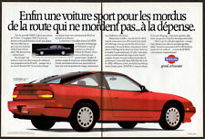 1989 NISSAN 240SX Fastback Vintage Original 2 page Print AD Red sport car photo