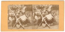 Infantry Troop Child with Rifle and Food Box Photo Stereo 1865
