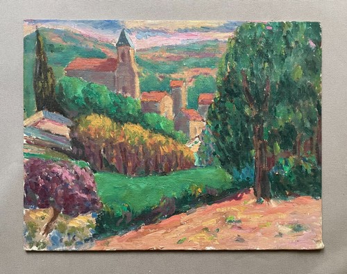 Vue village huile sur - de, village,