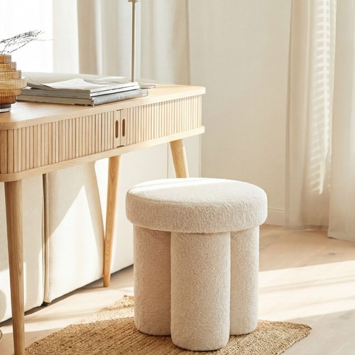 Tabouret tissu teddy 40cm - tabouret,