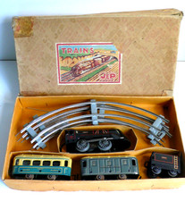 JEP   TRAIN MÉCANIQUE  ÉCHELLE "O"   TÔLE    ANNÉES 50    COFFRET  39x21 cm