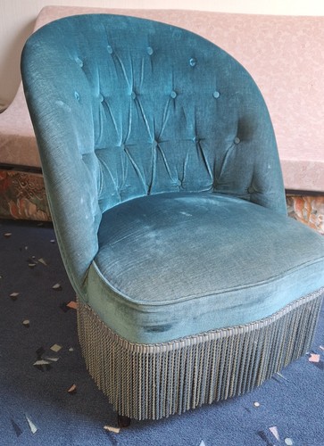 Fauteuil crapaud bleu - fauteuil,