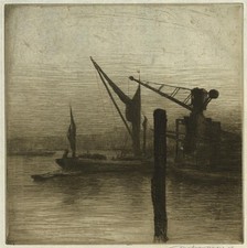 Mortimer Menpes (1855-1938) - Pencil Signed Etching - Thames Docks London