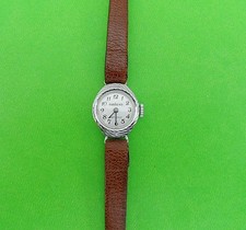 VINTAGE ""MADEXO"" RETRO WOMEN'S SMALL MECHANICAL WATCH LYING STRAP 17 RUBY
