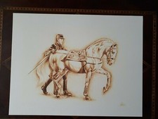 poster: drawing of a training of a horse by an Equyer of the Black Frame of SAUMUR