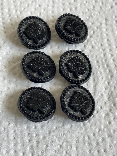 Boutons anciens noirs - 12, 28mm
