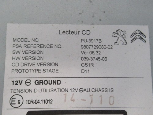 Lecteur peugeot 508 - peugeot,