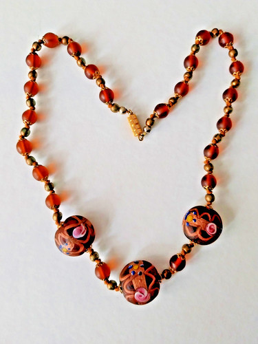 Collier ancien perles pate - -,