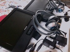 Philips Dual Portable DVD Players 9" PD9016/37 w Chargers Headset and Wires