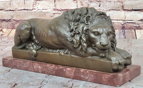 Bronze lion statue sculpture - statue,