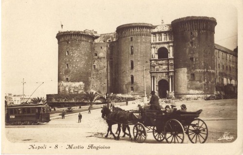 Cartolina napoli mastio - cartolina, napoli,
