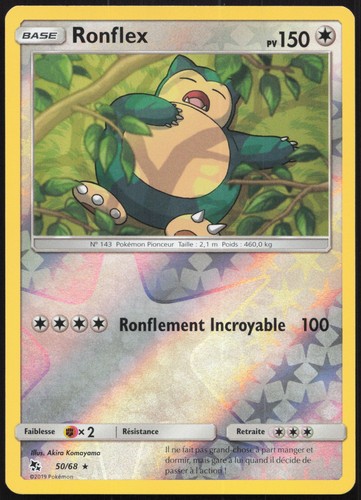 Carte pokémon ronflex 68 - carte, 50/68