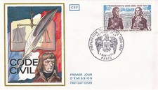 Envelope 1st day stamped 1973 NAPOLEON 1st BONAPARTE civil code 1