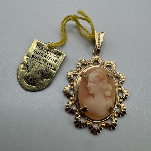 Pendentif camée plaque - plaque, or
