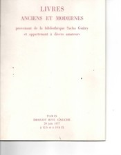 CATALOGUE VENTE AUX ENCHERES LIVRES  COLLECTION SACHA GUITRY BIBLIOTHEQUE