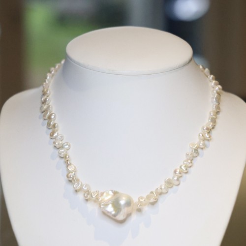 Collier argent perle de - en,