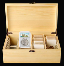 Wooden Coin Slab Case for 40 PCGS NGC ANACS Slabs – Secure Display Box