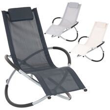 Chaise longue géométrique de jardin plage pliable bain de soleil balançoire 1/2x