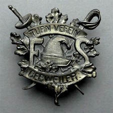 Badge, brooch. Gebweiler Gym Club. Turn club. Haut Rhin, 68500
