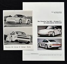 Orig 1984 PORSCHE 959 Group B Design Study Brochure Photos German + English